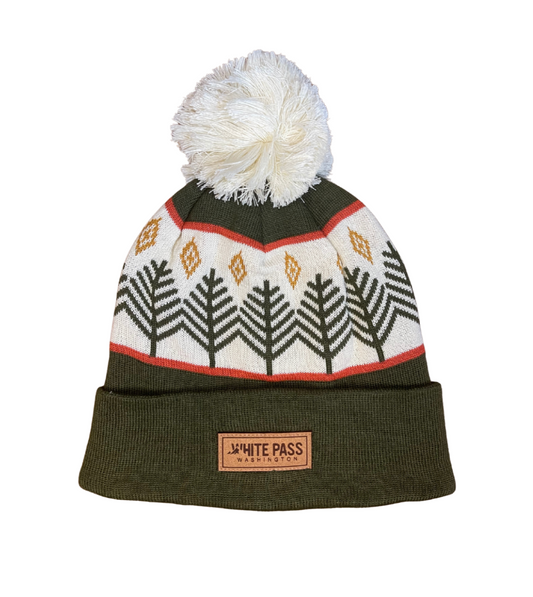 WP Olive Rustic Trees Beanie